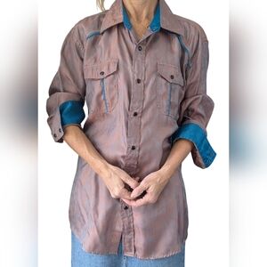 Vintage Ace of Diamond Western Pearl Snap Shirt L Rodeo Cowboy Rockabilly USA